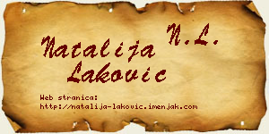 Natalija Laković vizit kartica